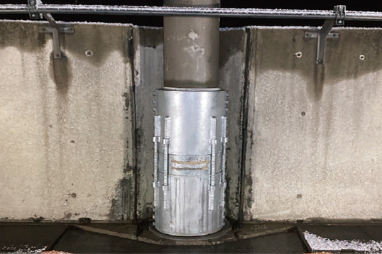 PC電化柱耐震補強に適用する施工治具（TDシリーズ）