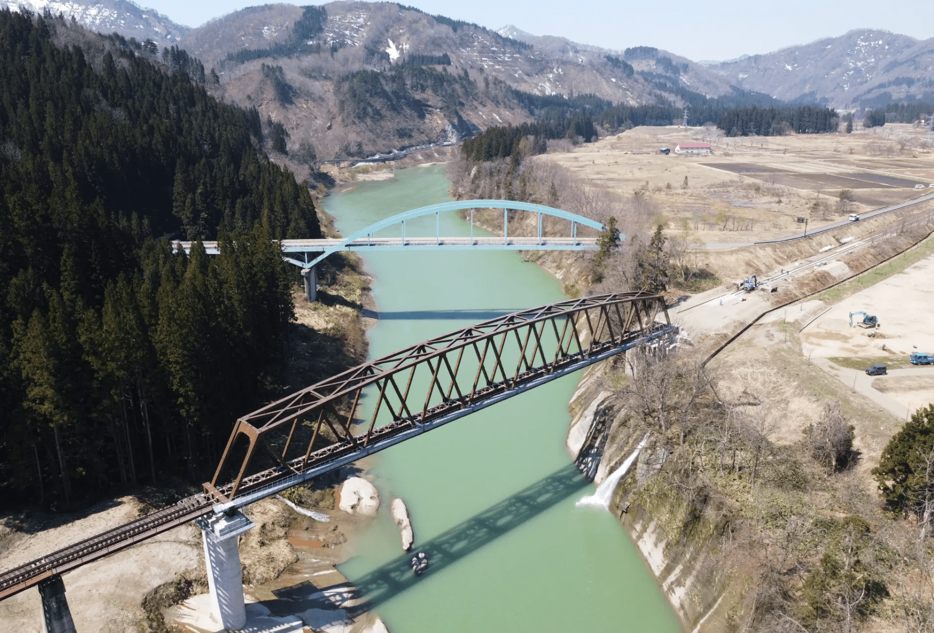 JR只見線 第7只見川橋りょう 災害復旧工事のサムネイル画像です